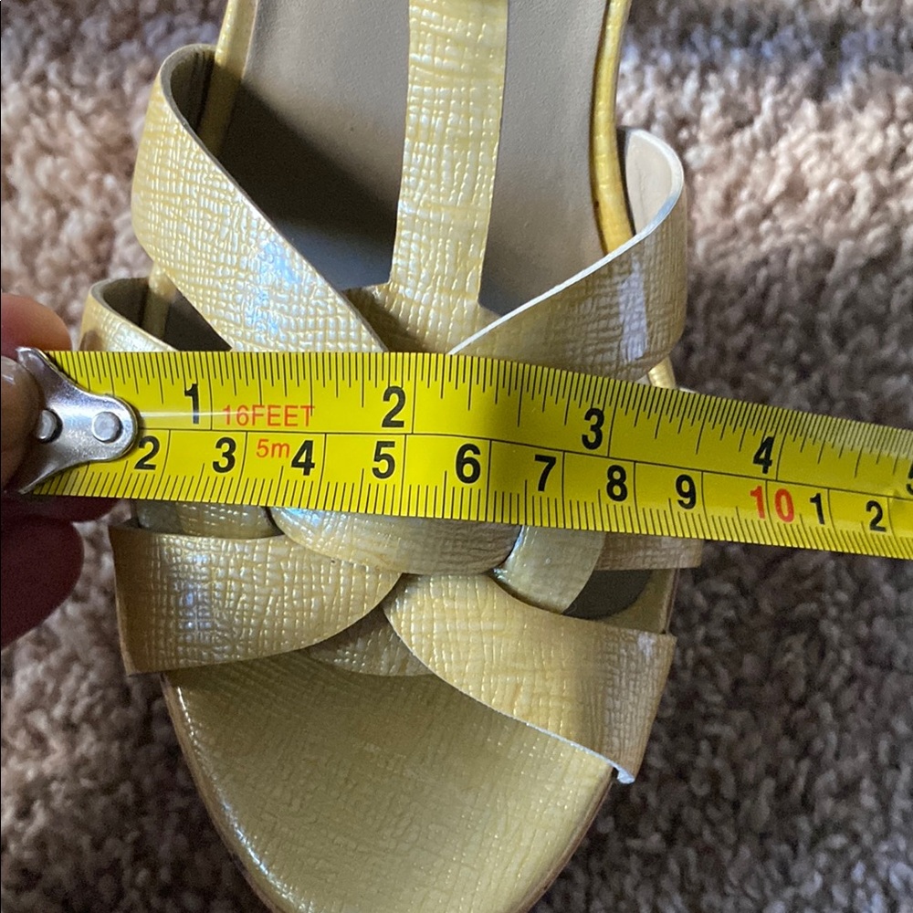 YSL | Yellow Strappy Platform Sandals - Picture 8 of 9